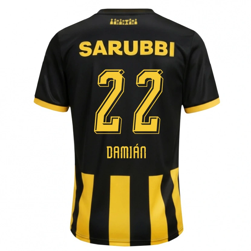 Danxen Criança Camisola Damián Suárez #22 Preto Amarelo Principal 2026/27 Camisa