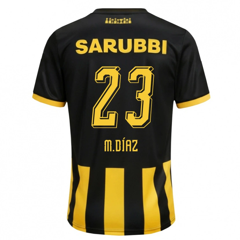 Danxen Criança Camisola Mateo Díaz #23 Preto Amarelo Principal 2026/27 Camisa