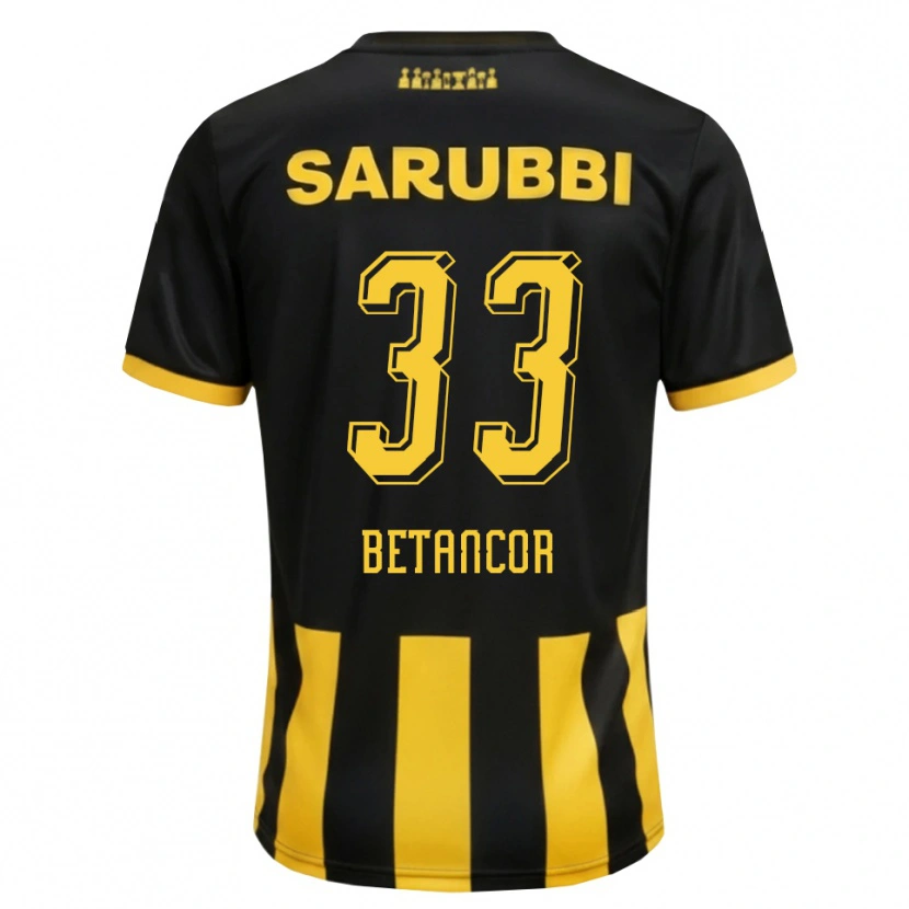 Danxen Criança Camisola Bruno Betancor #33 Preto Amarelo Principal 2026/27 Camisa