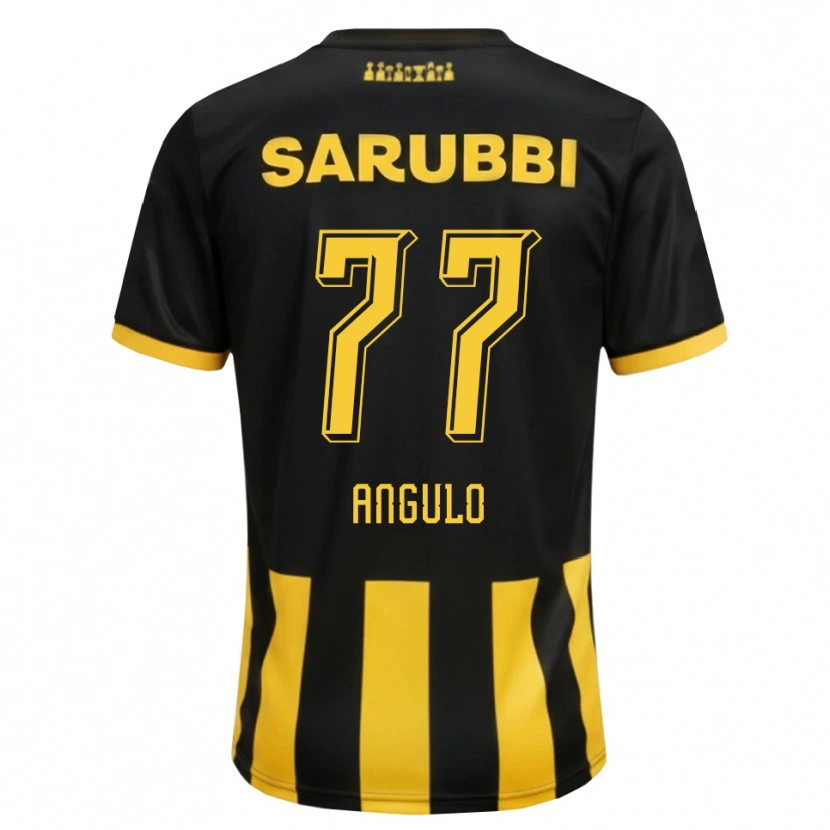 Danxen Criança Camisola Luis Angulo #77 Preto Amarelo Principal 2026/27 Camisa