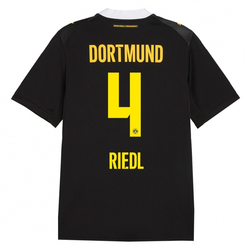 Danxen Criança Camisola Jan-Luca Riedl #4 Preto Vermelho Amarelo Alternativa 2026/27 Camisa