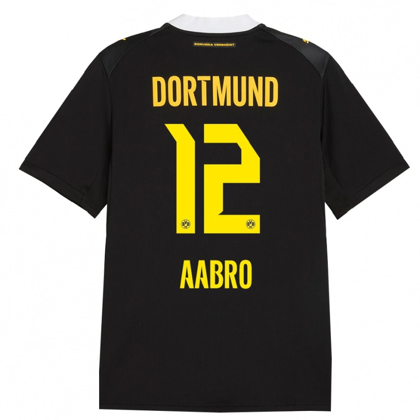 Danxen Criança Camisola Gustav Aabro #12 Preto Vermelho Amarelo Alternativa 2026/27 Camisa