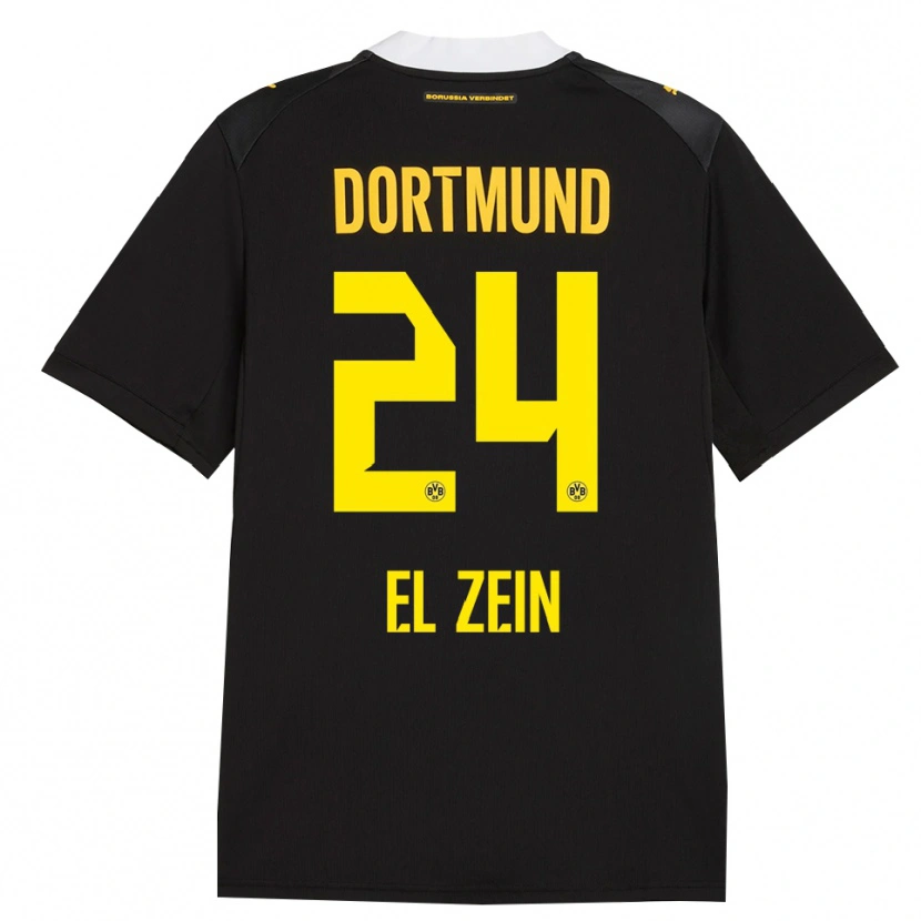 Danxen Criança Camisola Abu-Bekir Omer El-Zein #24 Preto Vermelho Amarelo Alternativa 2026/27 Camisa