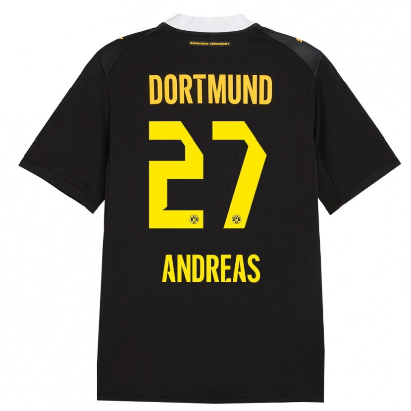 Danxen Criança Camisola Kuno Andreas #27 Preto Vermelho Amarelo Alternativa 2026/27 Camisa
