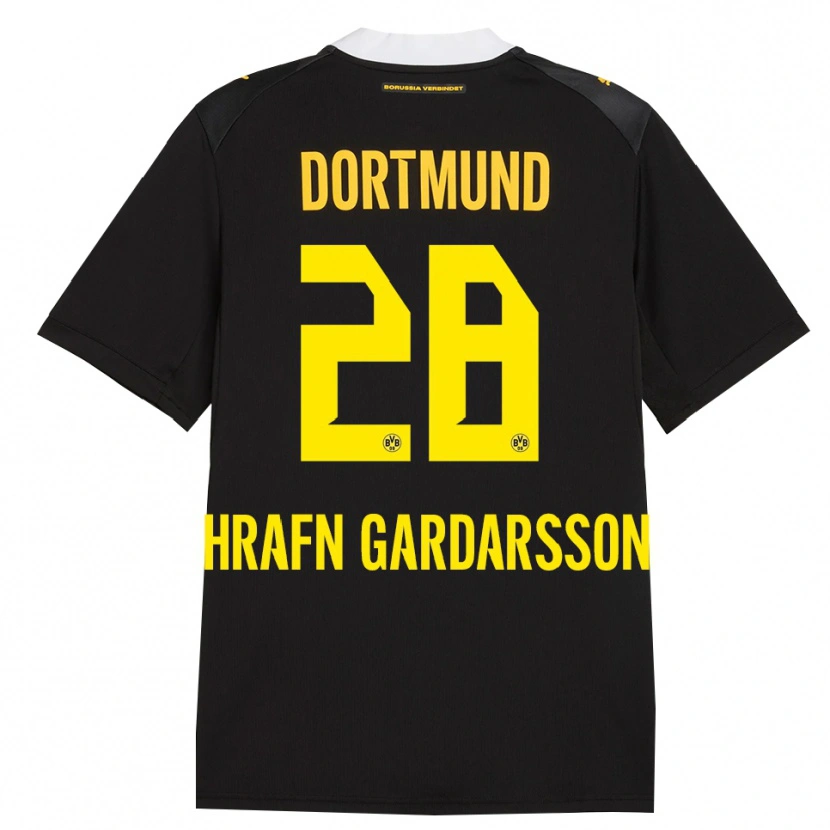Danxen Criança Camisola Bjarki Hrafn Gardarsson #28 Preto Vermelho Amarelo Alternativa 2026/27 Camisa