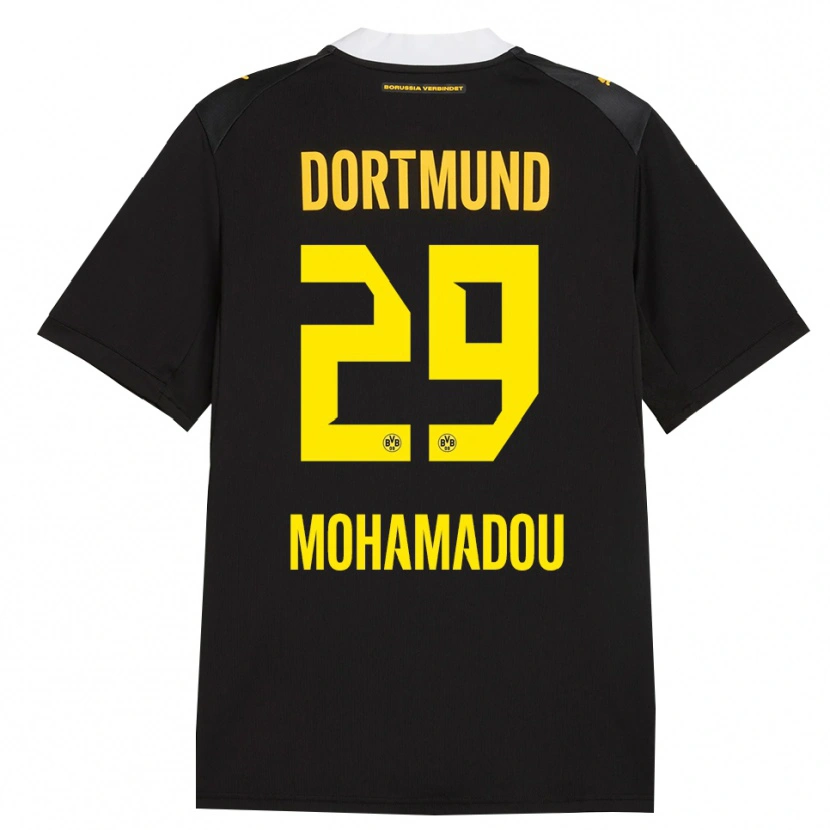 Danxen Criança Camisola Hamzath Mohamadou #29 Preto Vermelho Amarelo Alternativa 2026/27 Camisa