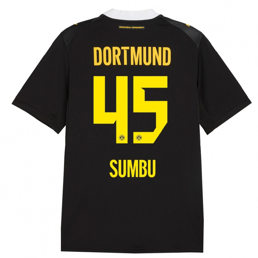 Danxen Criança Camisola Daniel Sumbu #45 Preto Vermelho Amarelo Alternativa 2026/27 Camisa