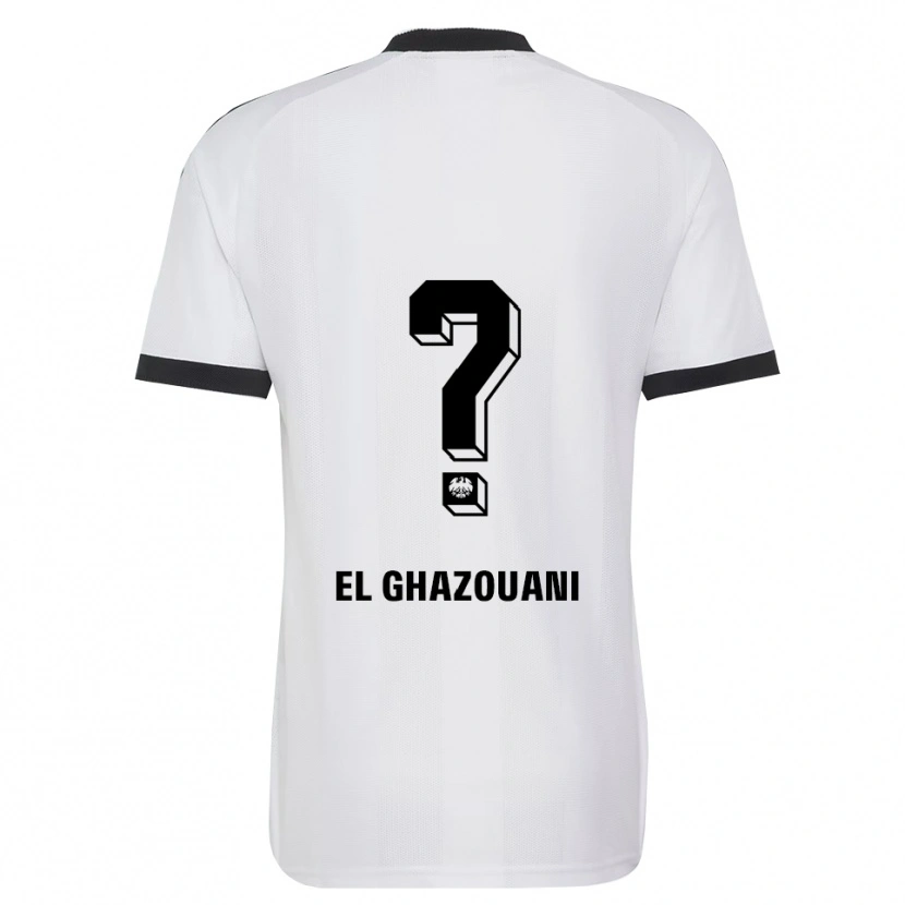 Danxen Criança Camisola Mohamed El Ghazouani #0 Branco Preto Alternativa 2026/27 Camisa