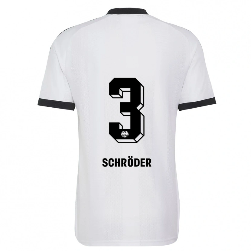 Danxen Criança Camisola Finn Schröder #3 Branco Preto Alternativa 2026/27 Camisa