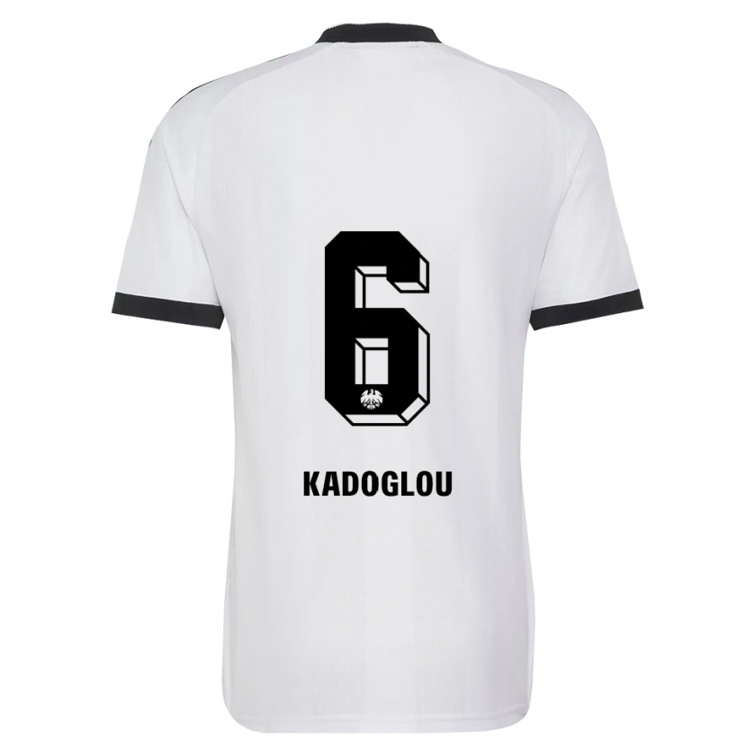 Danxen Criança Camisola Alexandros Kadoglou #6 Branco Preto Alternativa 2026/27 Camisa
