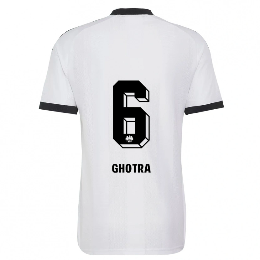Danxen Criança Camisola Harpreet Ghotra #6 Branco Preto Alternativa 2026/27 Camisa