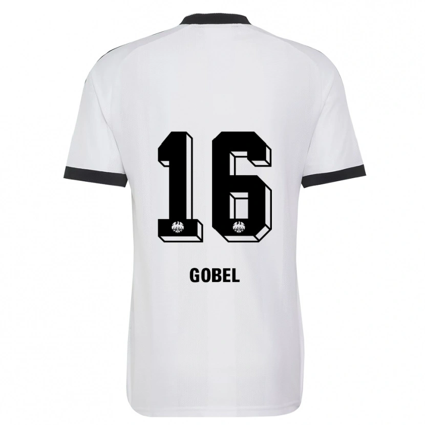 Danxen Criança Camisola Marlon Göbel #16 Branco Preto Alternativa 2026/27 Camisa