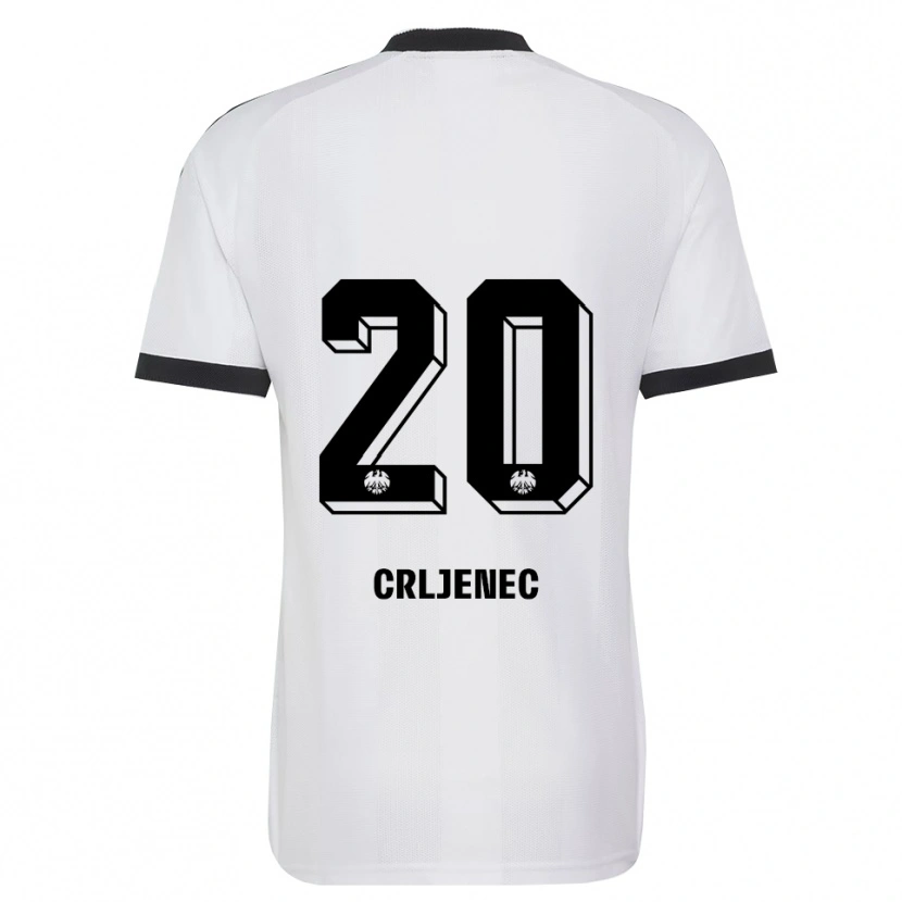 Danxen Criança Camisola Dominik Crljenec #20 Branco Preto Alternativa 2026/27 Camisa