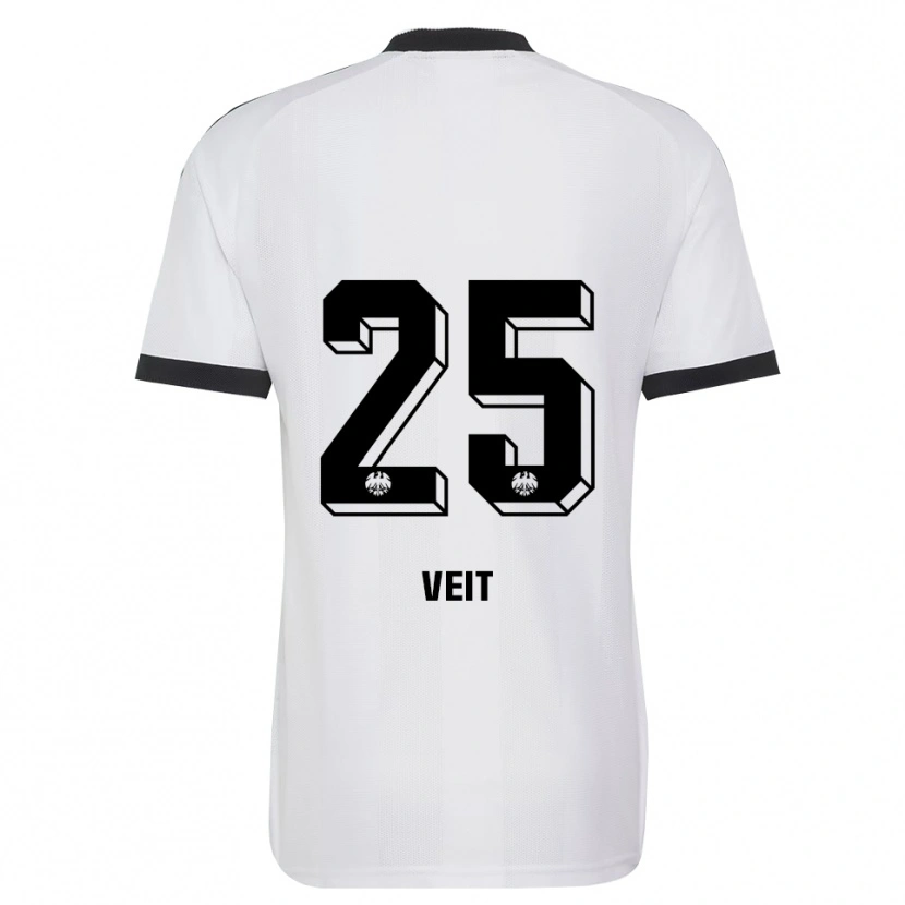 Danxen Criança Camisola Jella Veit #25 Branco Preto Alternativa 2026/27 Camisa