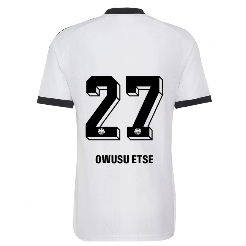 Danxen Criança Camisola Collin Owusu Etse #27 Branco Preto Alternativa 2026/27 Camisa