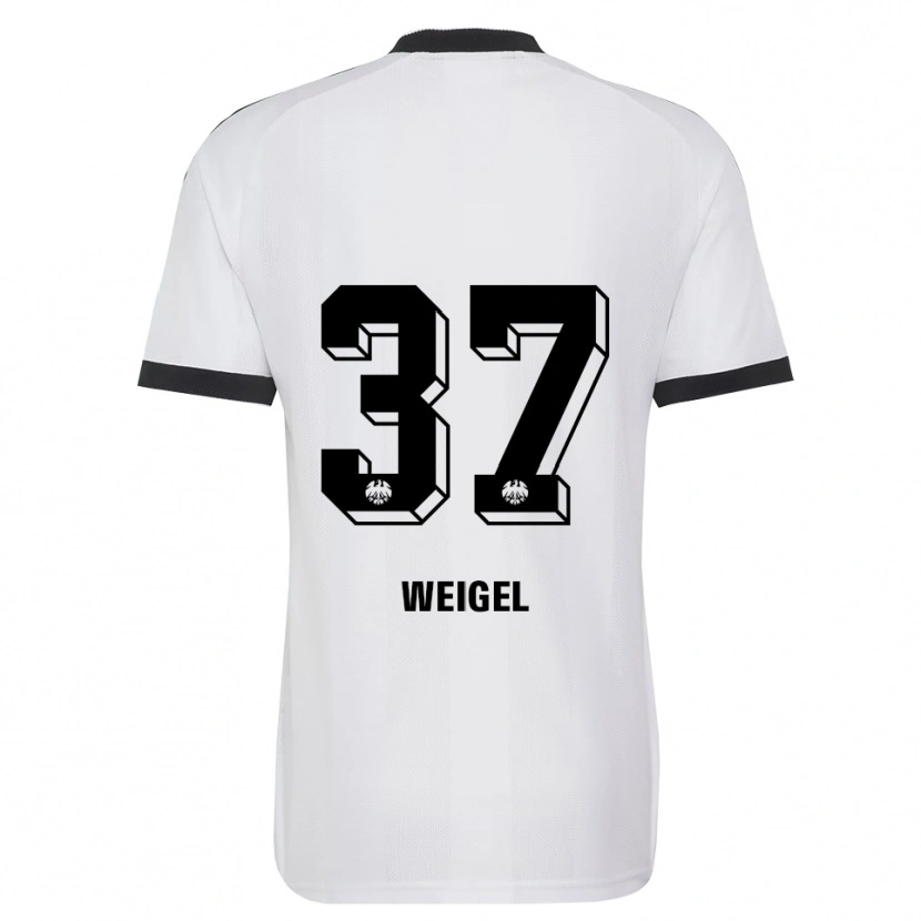 Danxen Criança Camisola Tobias Weigel #37 Branco Preto Alternativa 2026/27 Camisa