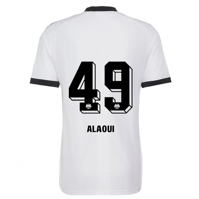 Danxen Criança Camisola Anas Alaoui #49 Branco Preto Alternativa 2026/27 Camisa