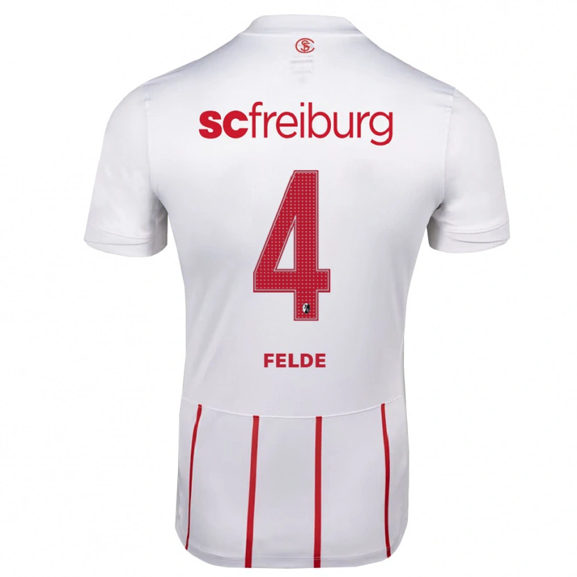 Danxen Criança Camisola Meret Felde #4 Branco Vermelho Amarelo Alternativa 2026/27 Camisa