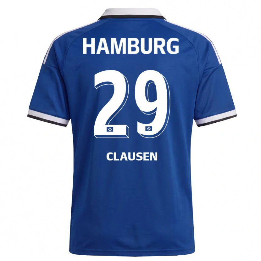 Danxen Criança Camisola Lina Clausen #29 Branco Azul Alternativa 2026/27 Camisa
