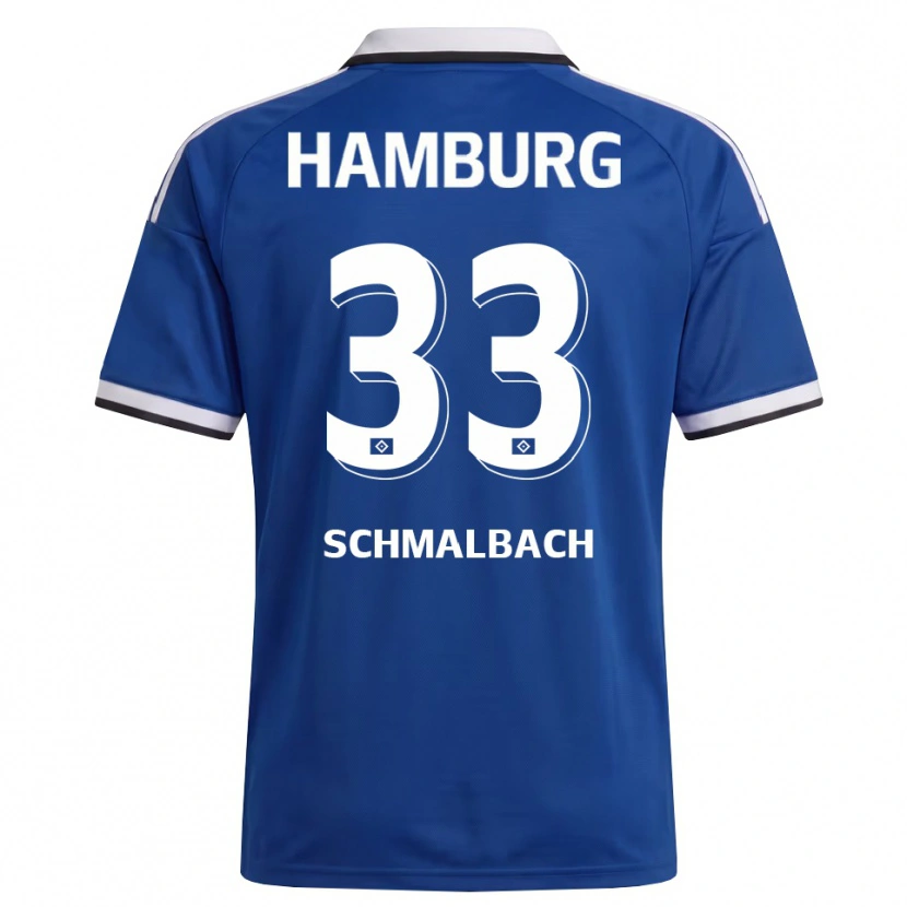 Danxen Criança Camisola Sebastian Schmalbach #33 Branco Azul Alternativa 2026/27 Camisa