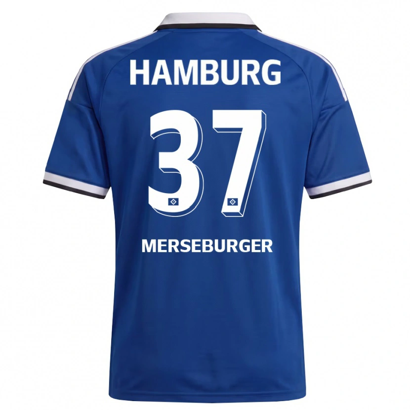 Danxen Criança Camisola Dominik Merseburger #37 Branco Azul Alternativa 2026/27 Camisa