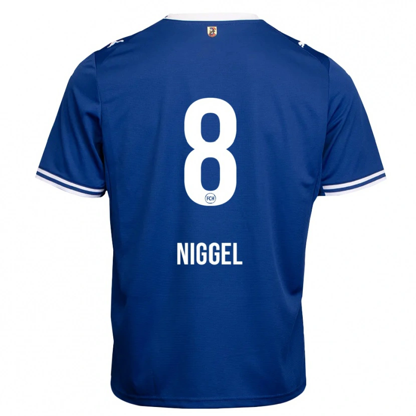 Danxen Criança Camisola Henrik Niggel #8 Azul Real Branco Alternativa 2026/27 Camisa