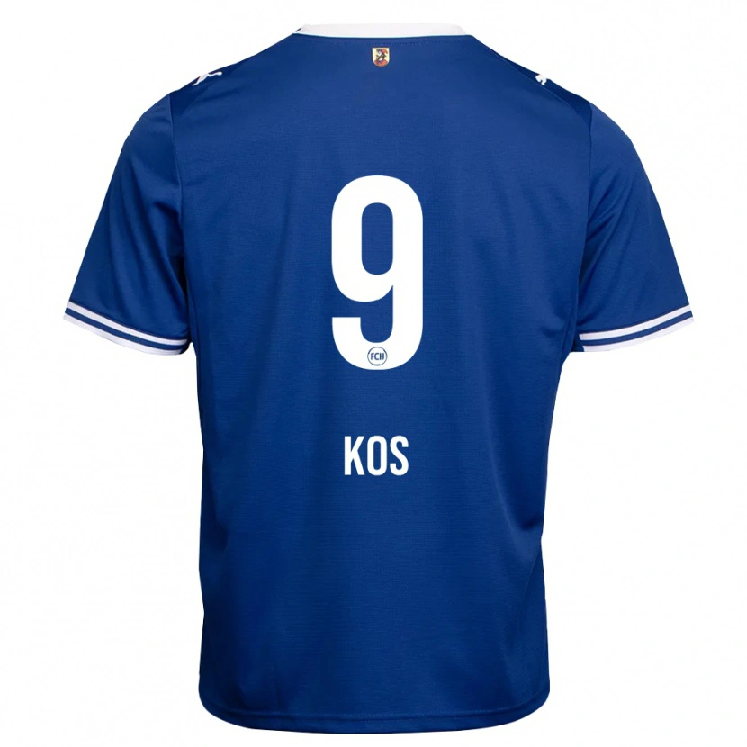 Danxen Criança Camisola Maximilian Kos #9 Azul Real Branco Alternativa 2026/27 Camisa