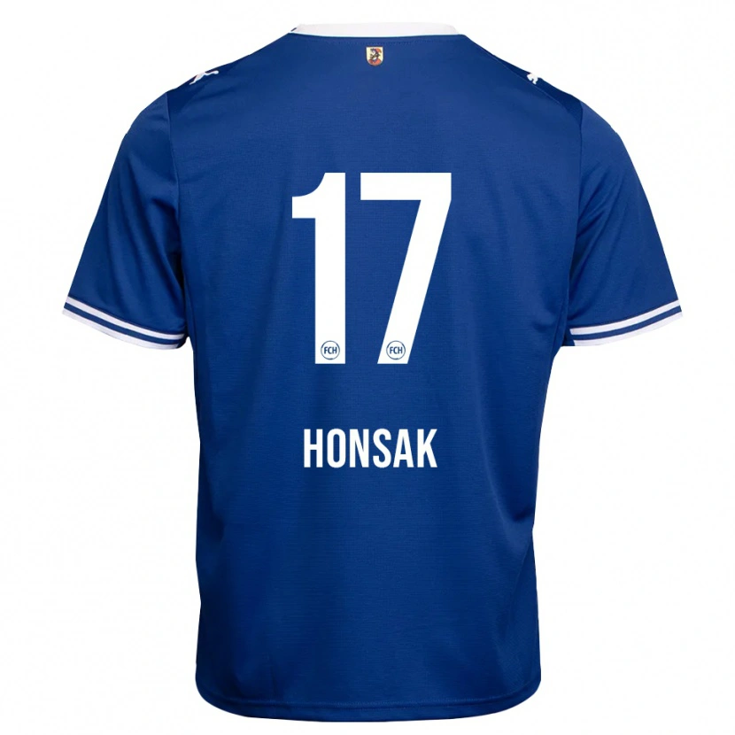 Danxen Criança Camisola Mathias Honsak #17 Azul Real Branco Alternativa 2026/27 Camisa