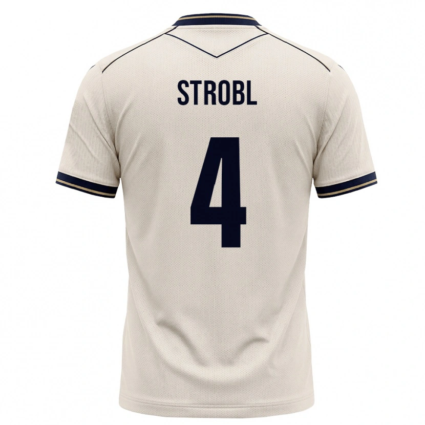 Danxen Criança Camisola Lars Strobl #4 Branco Azul Tinta Alternativa 2026/27 Camisa
