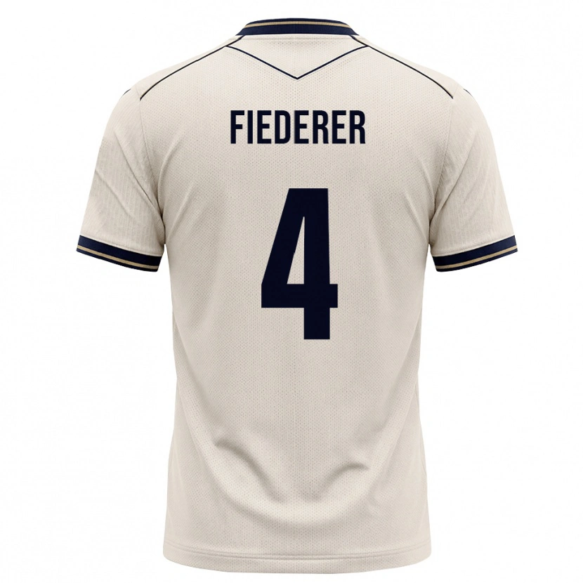 Danxen Criança Camisola Tom Fiederer #4 Branco Azul Tinta Alternativa 2026/27 Camisa