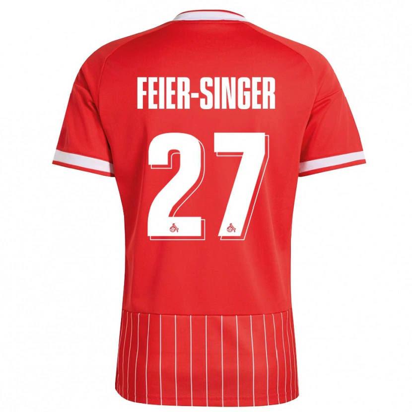 Danxen Criança Camisola Laura Feier-Singer #27 Vermelho Branco Verde Alternativa 2026/27 Camisa