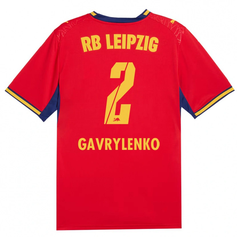 Danxen Criança Camisola Oleksandr Gavrylenko #2 Vermelho Amarelo Azul Real Alternativa 2026/27 Camisa
