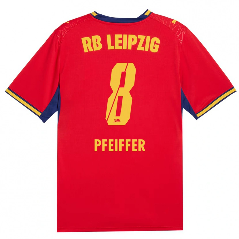 Danxen Criança Camisola Jannik Pfeiffer #8 Vermelho Amarelo Azul Real Alternativa 2026/27 Camisa