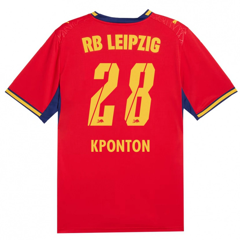 Danxen Criança Camisola Marwan Kponton #28 Vermelho Amarelo Azul Real Alternativa 2026/27 Camisa