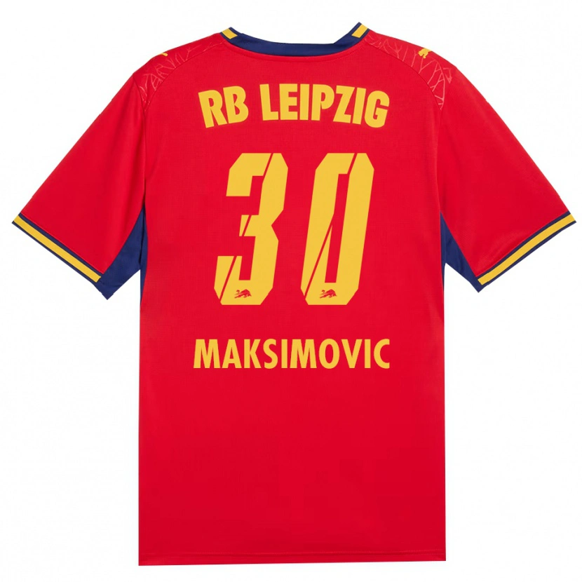 Danxen Criança Camisola Andrija Maksimovic #30 Vermelho Amarelo Azul Real Alternativa 2026/27 Camisa