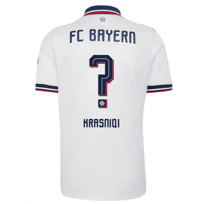 Danxen Criança Camisola Florent Krasniqi #0 Cinza Branco Vermelho Alternativa 2026/27 Camisa