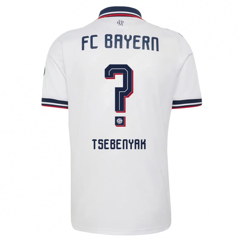 Danxen Criança Camisola Dmytro Tsebenyak #0 Cinza Branco Vermelho Alternativa 2026/27 Camisa