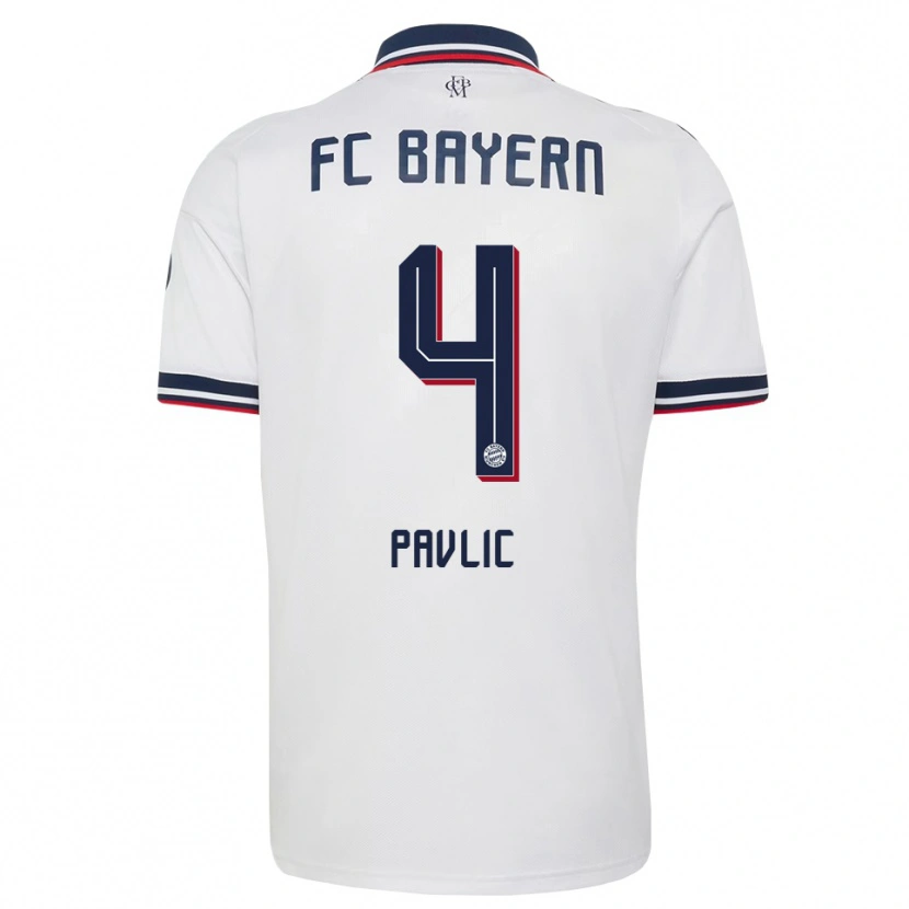 Danxen Criança Camisola Raphael Pavlic #4 Cinza Branco Vermelho Alternativa 2026/27 Camisa