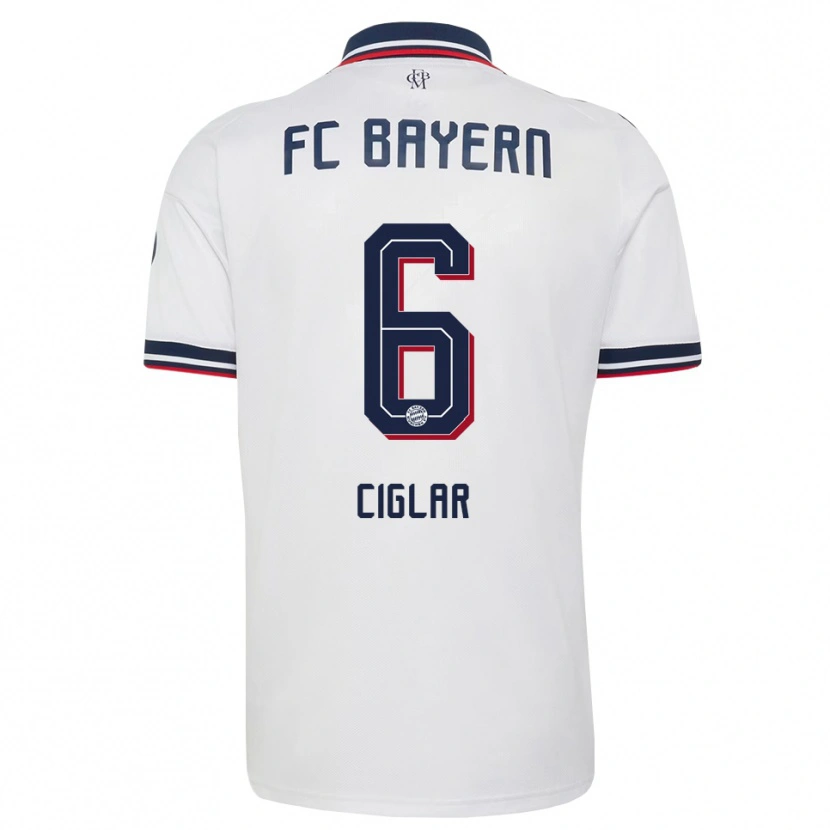 Danxen Criança Camisola Roko Ciglar #6 Cinza Branco Vermelho Alternativa 2026/27 Camisa