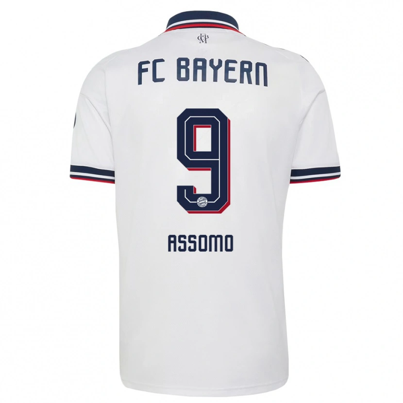 Danxen Criança Camisola Bastian Assomo #9 Cinza Branco Vermelho Alternativa 2026/27 Camisa