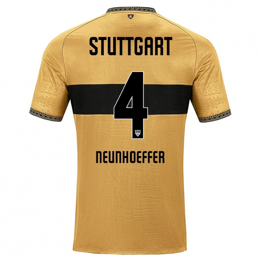 Danxen Criança Camisola Felix Neunhoeffer #4 Marrom Preto Branco Alternativa 2026/27 Camisa