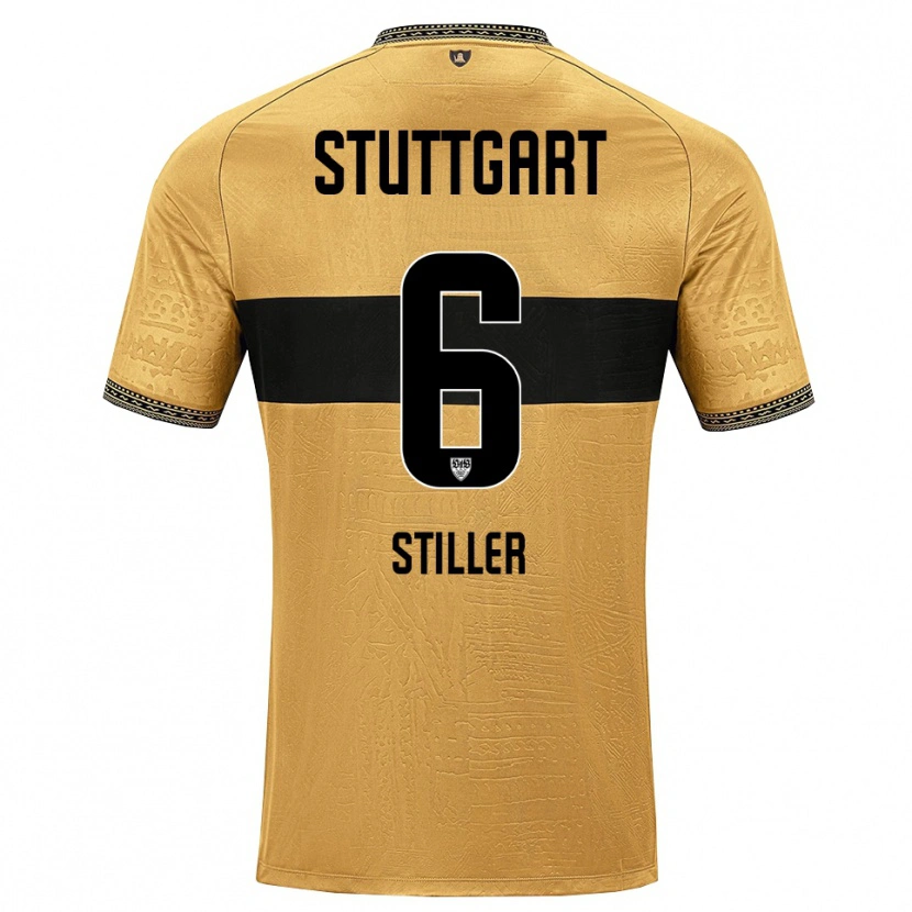 Danxen Criança Camisola Angelo Stiller #6 Marrom Preto Branco Alternativa 2026/27 Camisa