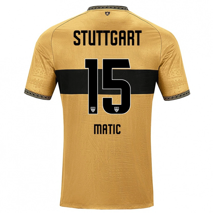 Danxen Criança Camisola Nikolas Matic #15 Marrom Preto Branco Alternativa 2026/27 Camisa