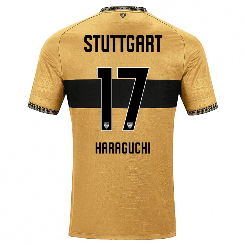 Danxen Criança Camisola Genki Haraguchi #17 Marrom Preto Branco Alternativa 2026/27 Camisa