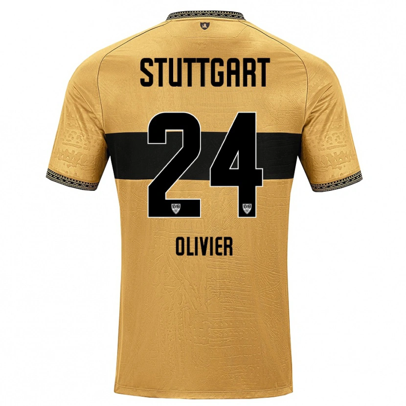 Danxen Criança Camisola Christopher Olivier #24 Marrom Preto Branco Alternativa 2026/27 Camisa