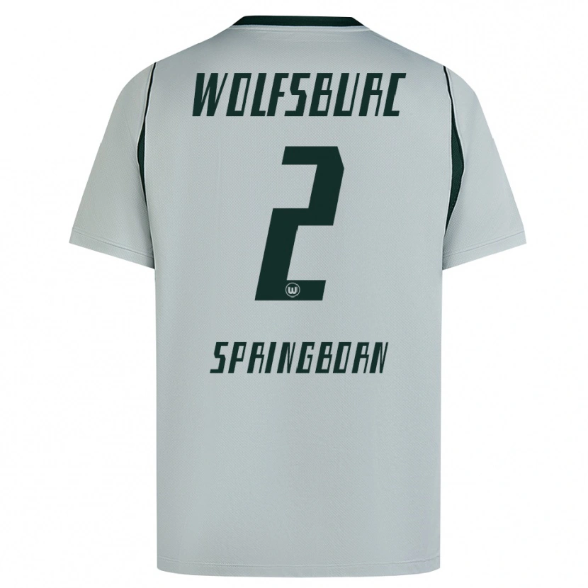 Danxen Criança Camisola Noah Springborn #2 Cinza Verde Alternativa 2026/27 Camisa