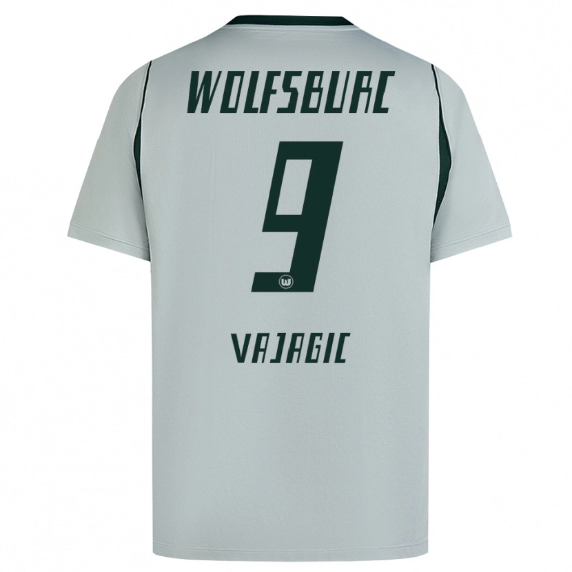 Danxen Criança Camisola David Vajagic #9 Cinza Verde Alternativa 2026/27 Camisa