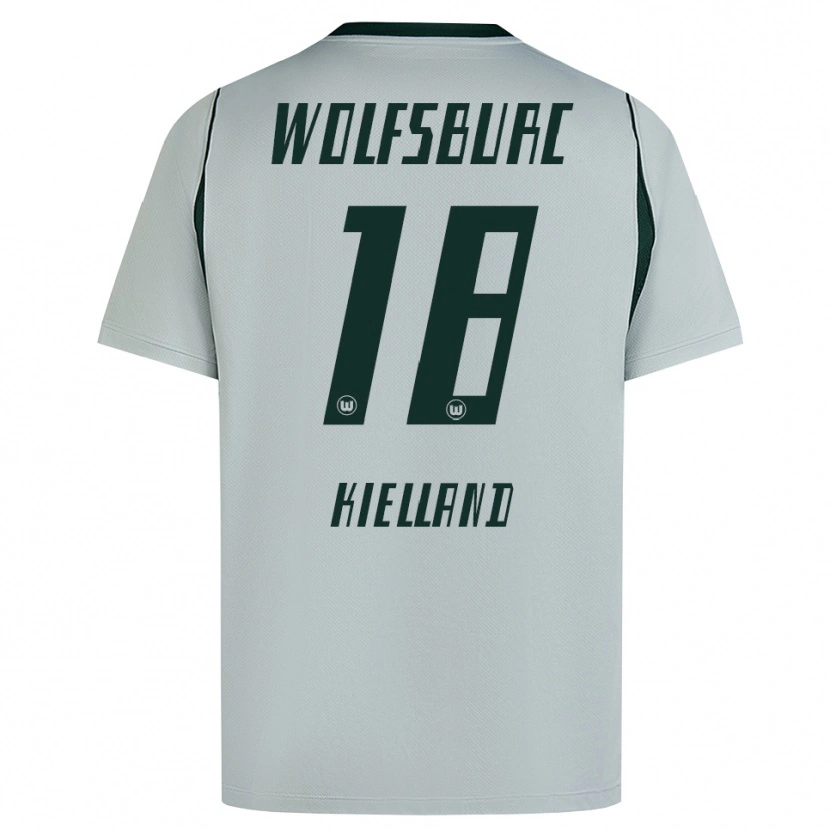 Danxen Criança Camisola Justine Kielland #18 Cinza Verde Alternativa 2026/27 Camisa