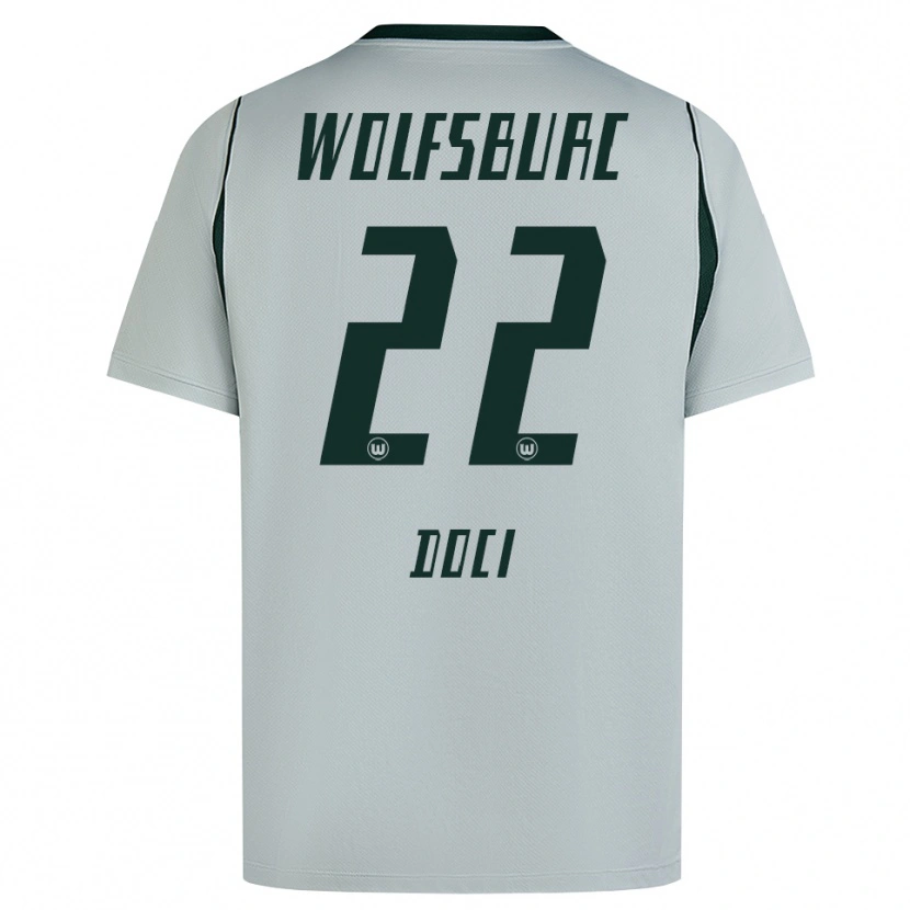 Danxen Criança Camisola Adrian Doci #22 Cinza Verde Alternativa 2026/27 Camisa