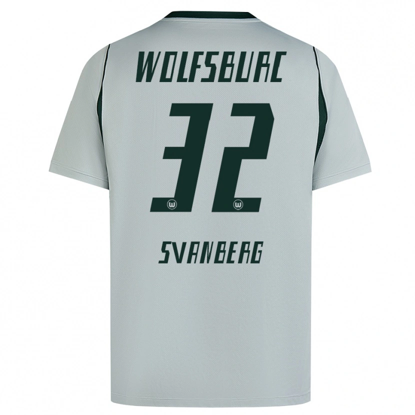 Danxen Criança Camisola Mattias Svanberg #32 Cinza Verde Alternativa 2026/27 Camisa